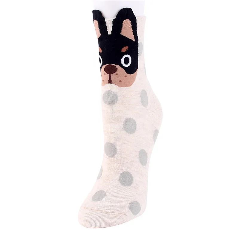 Unisex Adult Cotton Kawaii Knitted Animal Print Face Dog Cute Funny Girl Socks Anti Slip For Women  (Many Models)