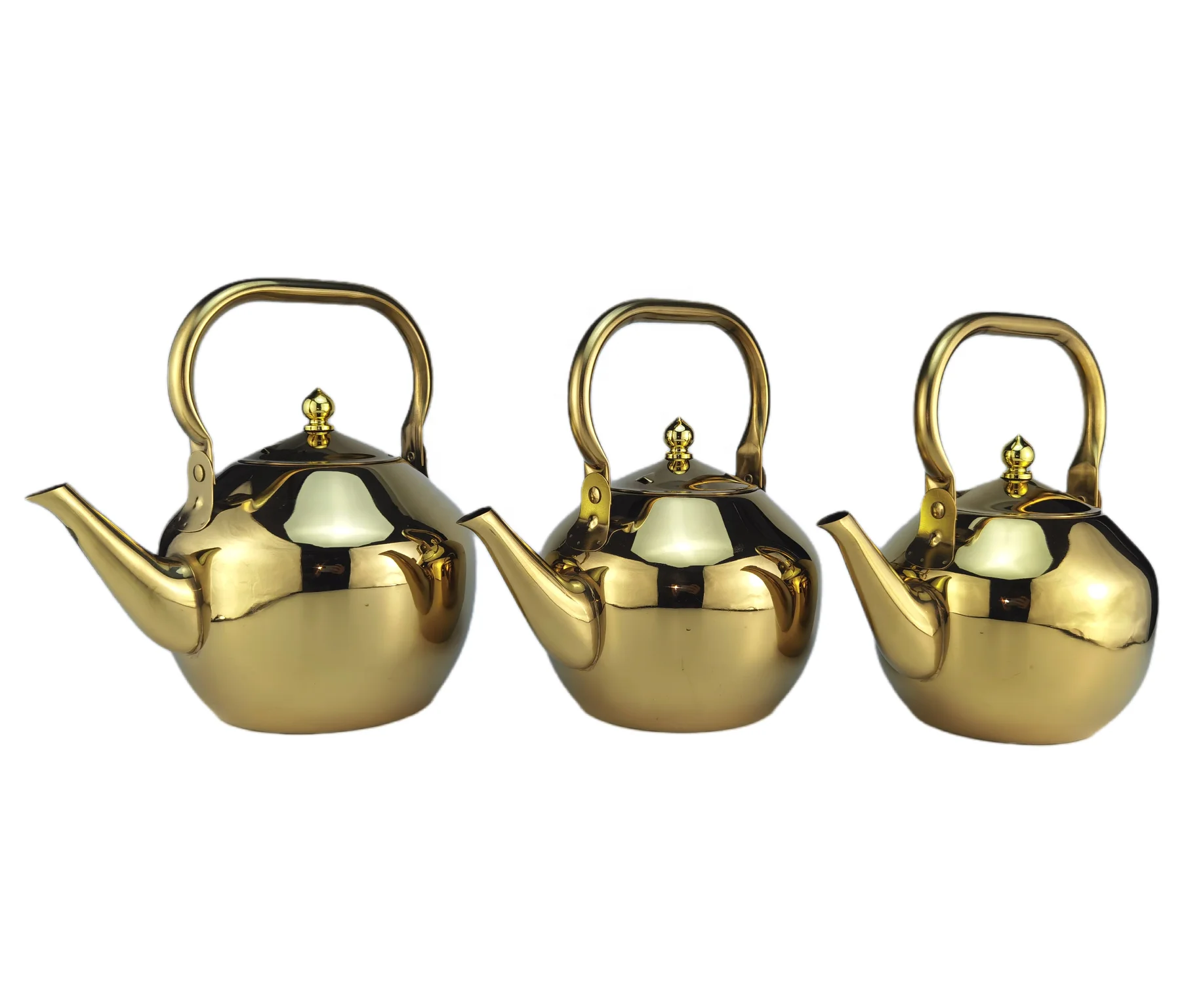 factory direct golden plating water kettle 1.2/1.5/2/3/4L Arabic 201stainless steel tea pot (1600484640019)