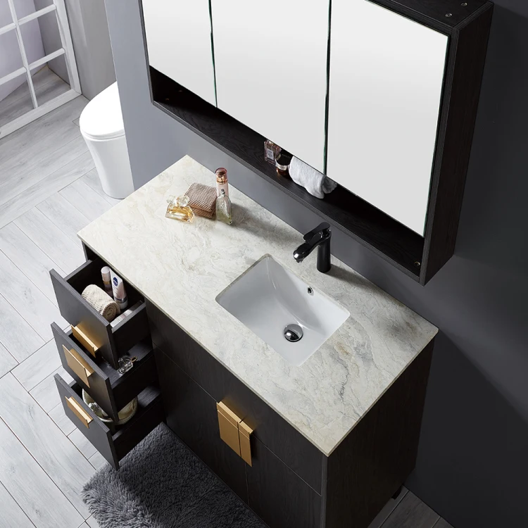 Marble Counter 48 Inches Bathroom Vanity Cabinet