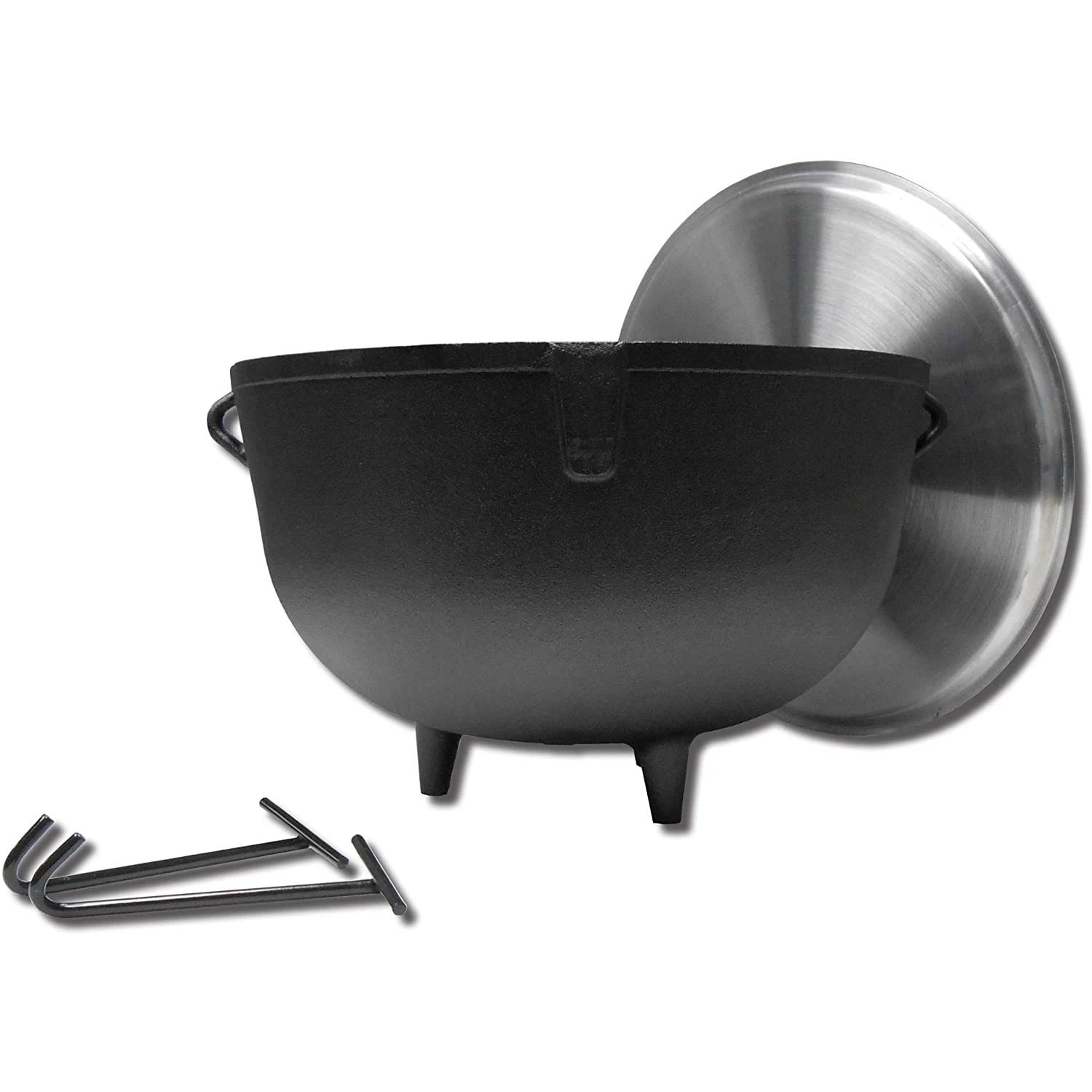 30 Gallon waxed Cast Iron Jambalaya stew Pot with feet and lid