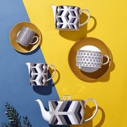 Porcelaine Plates Sets Dinnerware Luxury Gold Rim Charger Plates New Design Plates Sets Dinnerware Luxury Tableware