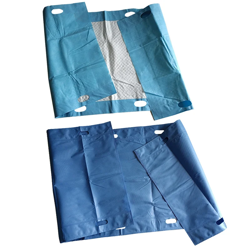 Disposable medical ambulance patient transfer slide sheet disposable stretcher bed transfer sheets blue delivery mat