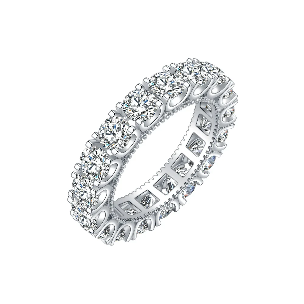Hot Selling Full Diamond 925 Sterling Silver Ring Fashion Wholesale Jewelry