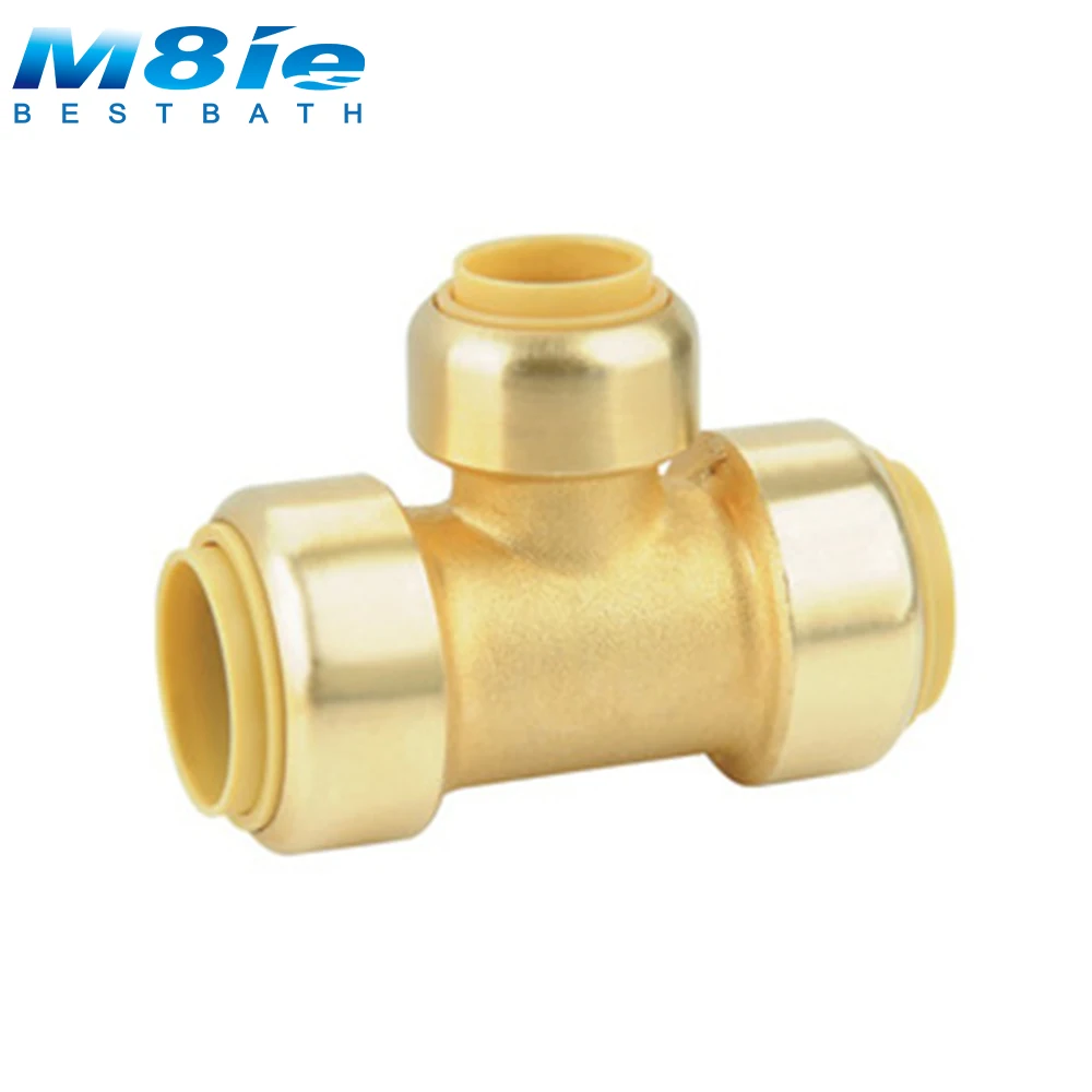 Brass Copper Quick Connect Push Fitting For Tee 20-20-16mm With Watermark certification
