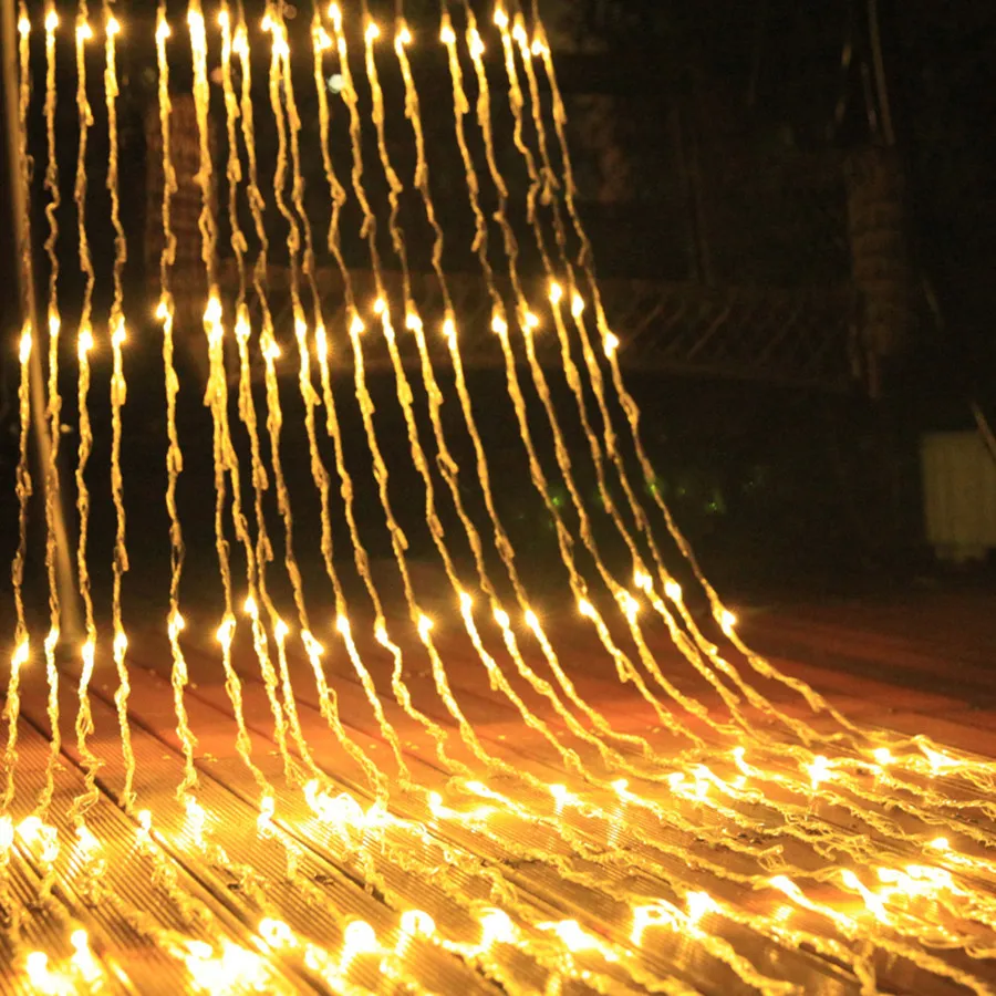 Outdoor Christmas Waterfall Garland String Light Window Curtain Icicle Fairy Light 3X3M 6X3M Meteor Shower Rain LED String Light
