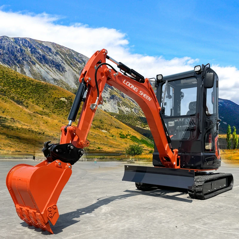 Chinese new excavator factory 1 ton 2 ton 2.5 ton 3.5 ton rubber track a/c cabin swing boom hydraulic mini excavator for sale