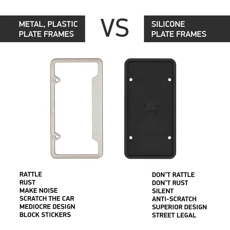 Durable Silicone License Plate Frames with 8 Screws