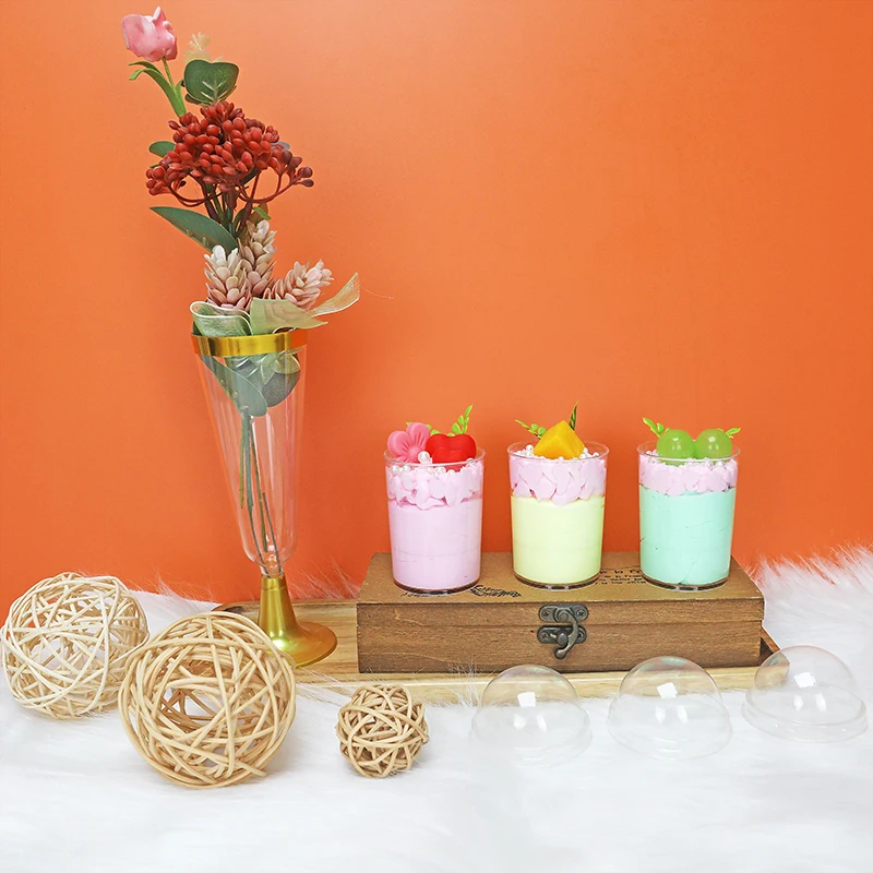 wholesale 3oz ps clear frozen jelly ice cream desserts disposable square plastic pudding cup yoghurt packaging cup with lid