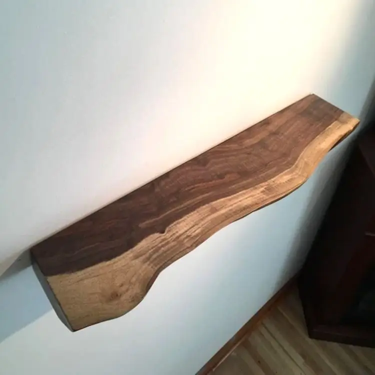 Live Edge Walnut shelving Home Living Room Coffee Shop Use Wooden Shelving