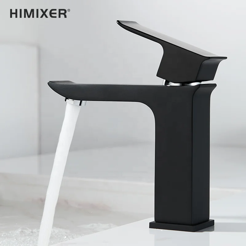 HIMIXER best contemporary matte black basin faucets single handle grifo lavabo wastafelkraan deck mounted brass water taps