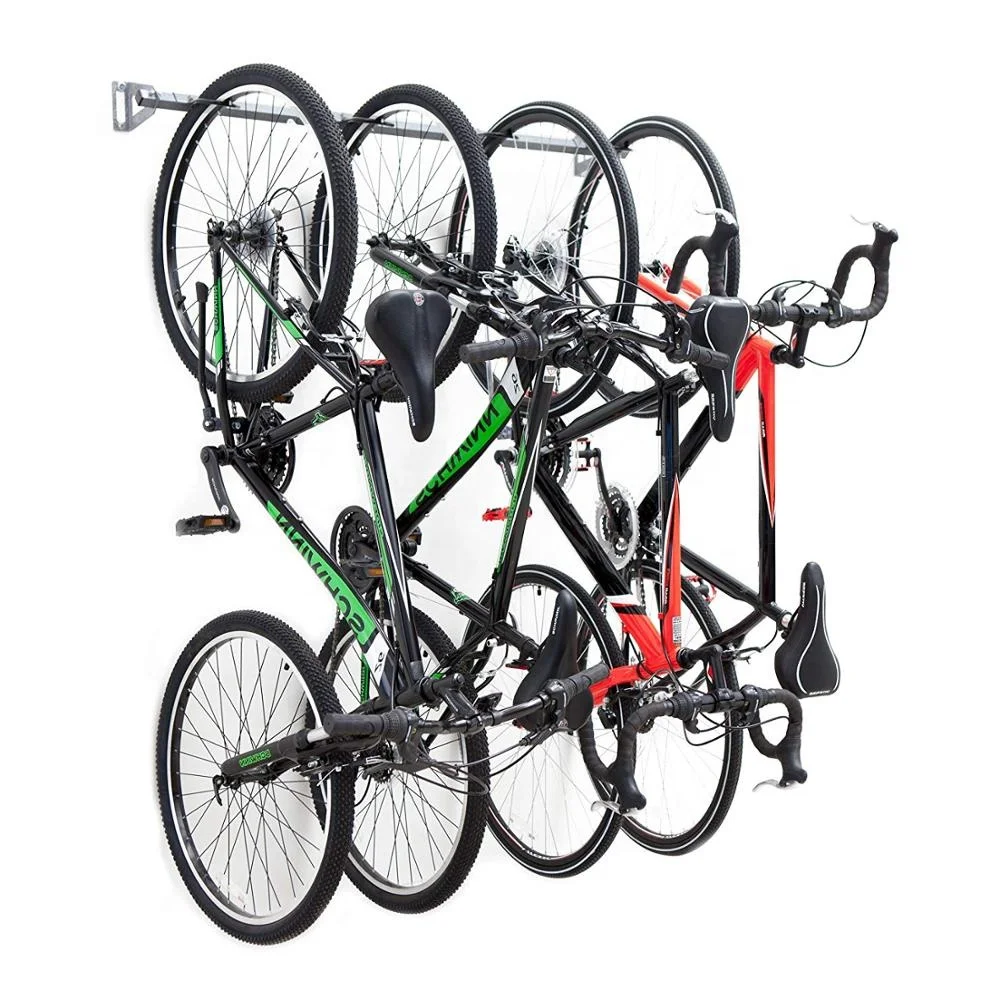 
4 bike Storage Hanger Metal Coated Cycling Display Wall Mounted Bike Rack 