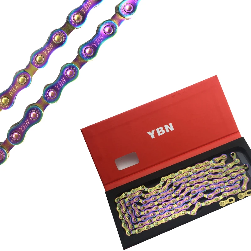 High-quality authentic YBN 11V 33 speed Rainbow Colorful MTB Mountain road Bike guide Chain for shimano groupset
