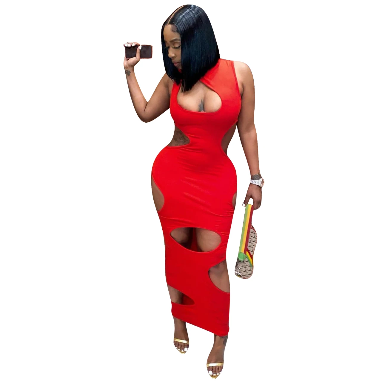 
 Дропшиппинг 2021 новый стиль летнее сексуальное черное мини-платье с вырезами V-образным вырезом без рукавов облегающее платье для ночного клуба Женская одежда  