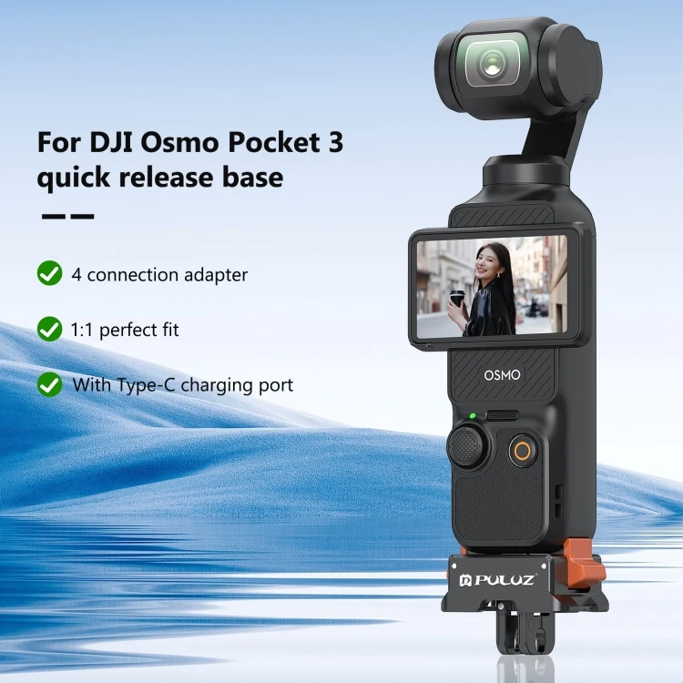 Прямая поставка прямые продажи для DJI Osmo Pocket 3 PULUZ Type-C зарядный адаптер с быстроразъемным креплением