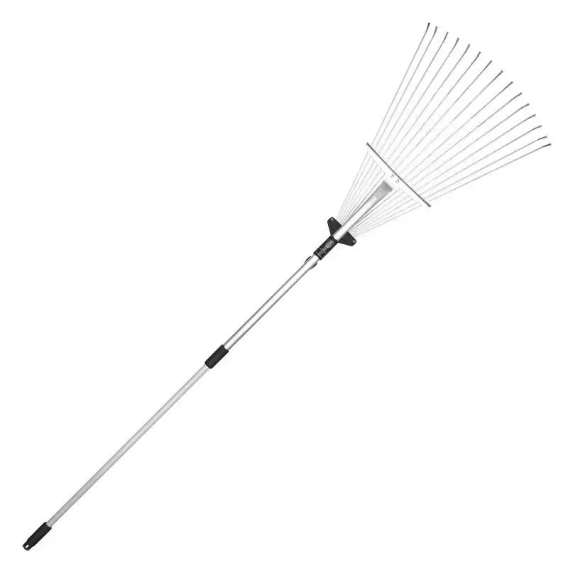 Hot Sales Lightweight Adjustable Professional Collect Leaves Garden Metals Grass Rake With Expanding Handle