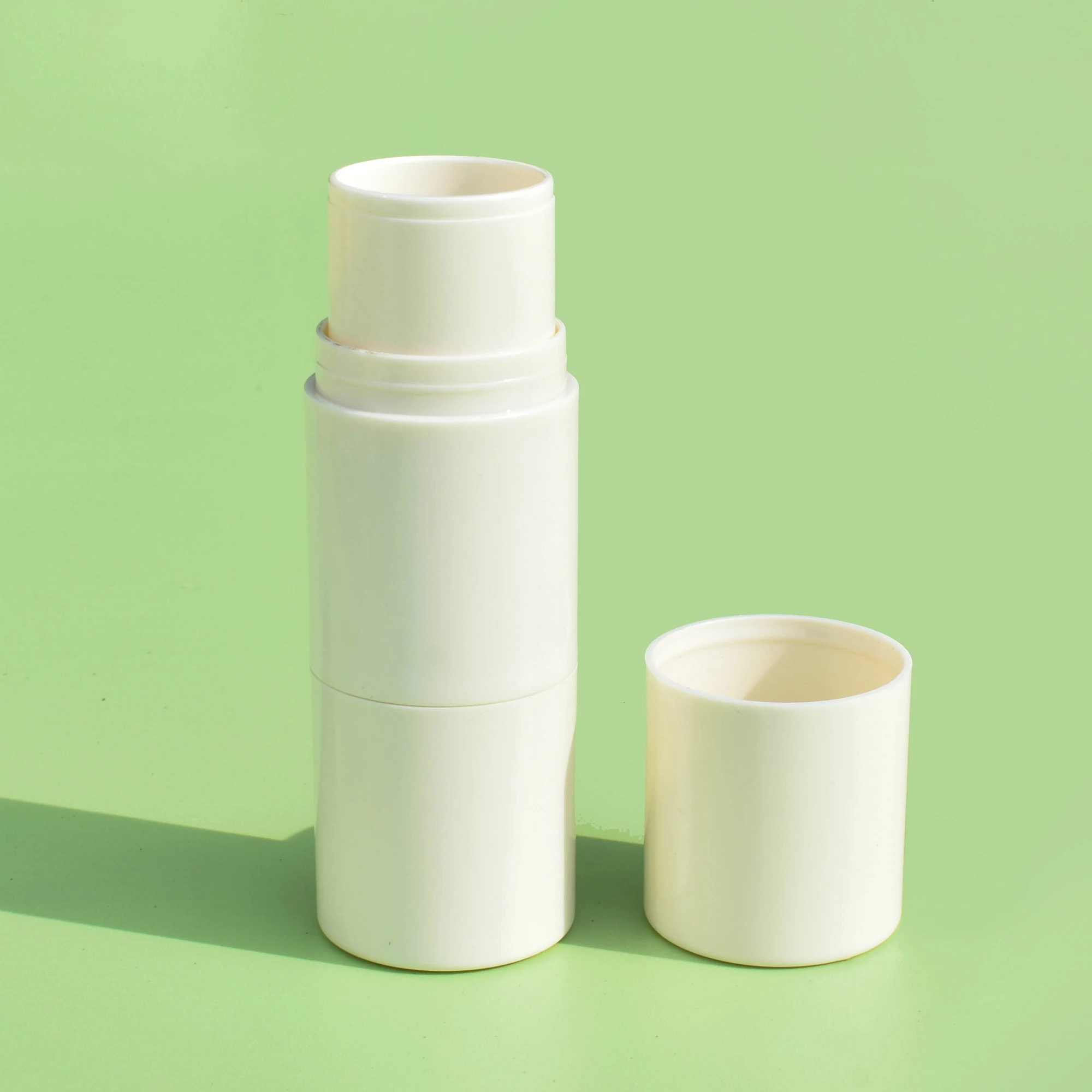 Recyclable Eco-Friendly Customized Empty Cosmetics Lip Balm Deodorant Stick Packaging Push up Tubes Lipstick tube with puff