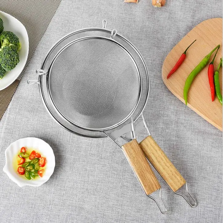 8-Inch Strainer with Double-layer Fine Stainless Steel Mesh