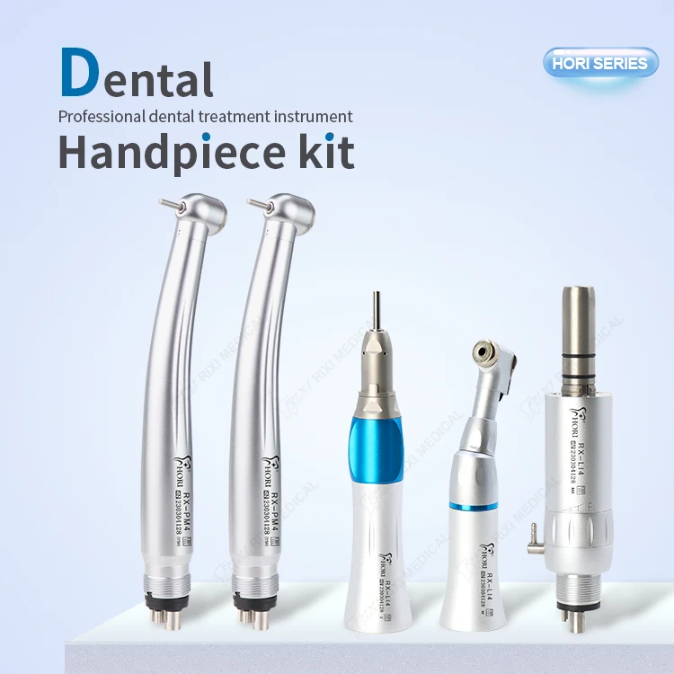 Push Button Handpiece air Turbine Dental Kit 4 Holes Dental Handpiece Set