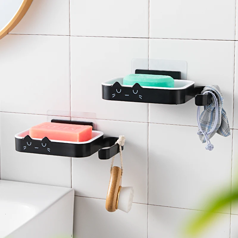 Wall Mounted Soap Dish Saver Sponge Holder with hang hook for shower  Bathroom & Kitchen soap bar