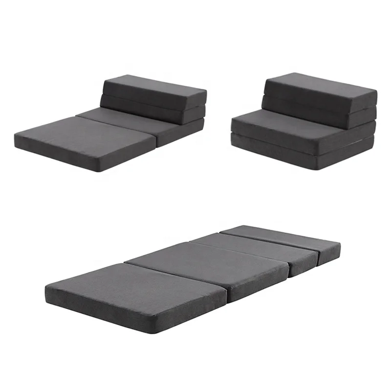 OEM Versatile tri fold Guest Mattress 4 inch Foldable Tatami Foam Portable Mattress in a Box