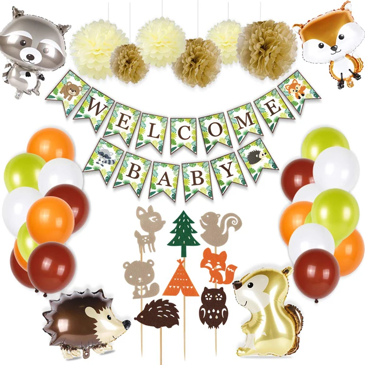  Воздушный шар в виде животных украшение для вечеринки джунглях сафари украшения дня рождения детский праздник будущей мамы свадебной