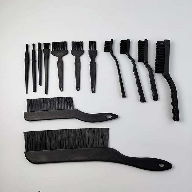 PCB Cleaning Dust Removal Black Plastic Carbon Fiber ESD Antistatic Nylon Brush