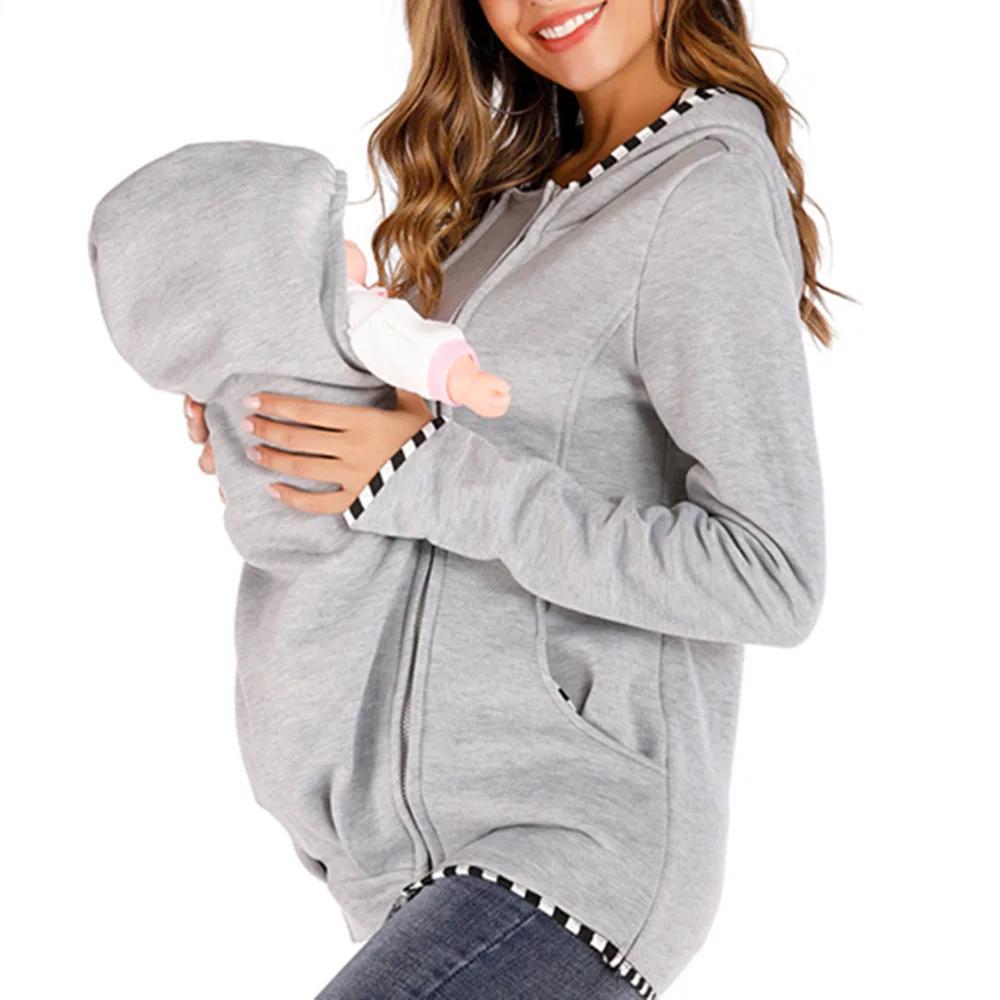 Amazon осенне-зимний свитер, многофункциональный свитер-кенгуру для мамы, флисовая куртка, Прямая поставка