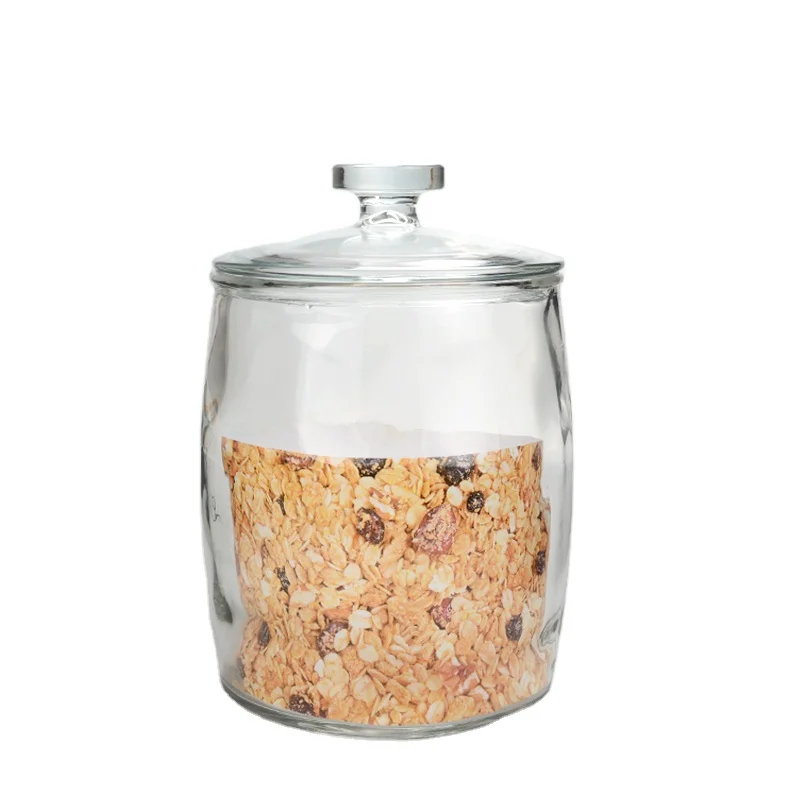 Large Wholesale 1 Gallon Glass Jar Glass Biscotti Jar With Lid Cookie Jars For Storage