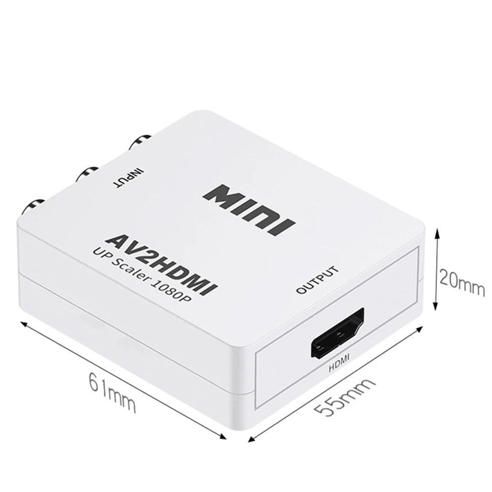 
AV to HDTV adapter set-top box connected to TV monitor rca to hdtv video for DVD recorder 