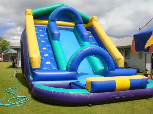 Double ladder and single line inflatable water slide for kids