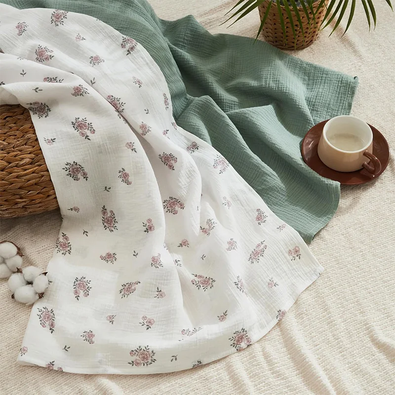 2 Layers Bamboo Muslin Swaddles Wholesale Newborn Swaddle Wrap Receiving Blanket Baby Muslin Swaddle Blankets