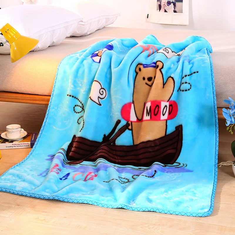High Quality Custom Logo Anime Fleeced Bedding Quilt Blanket Cartoon Thick Winter Fleeced Flannel Plush Blanket For Kids