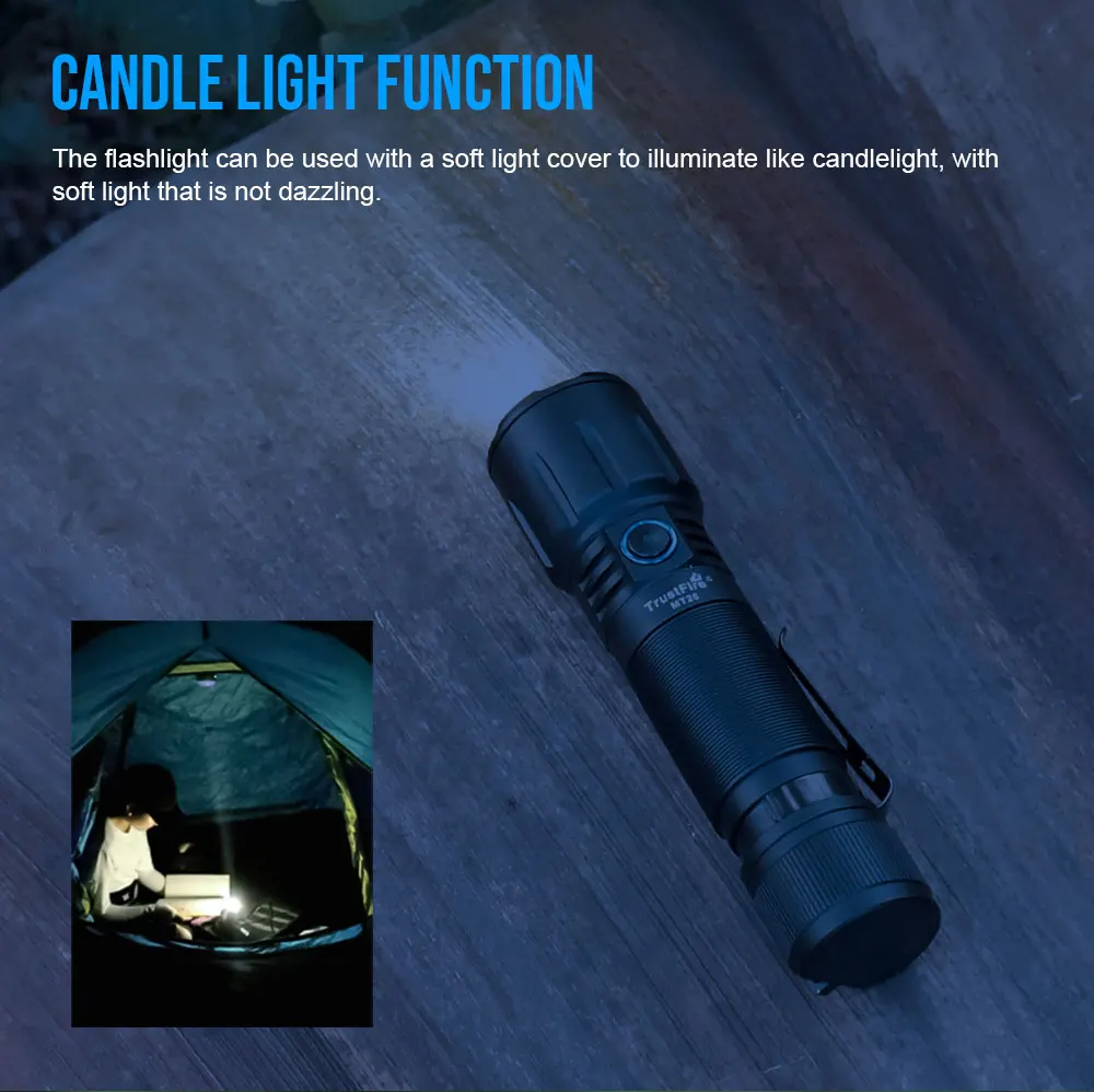 High Power TrustFire MT26 3300LM Magnetic EDC Flashlight 21700 USB C Rechargeable Power bank Hand Torch Light