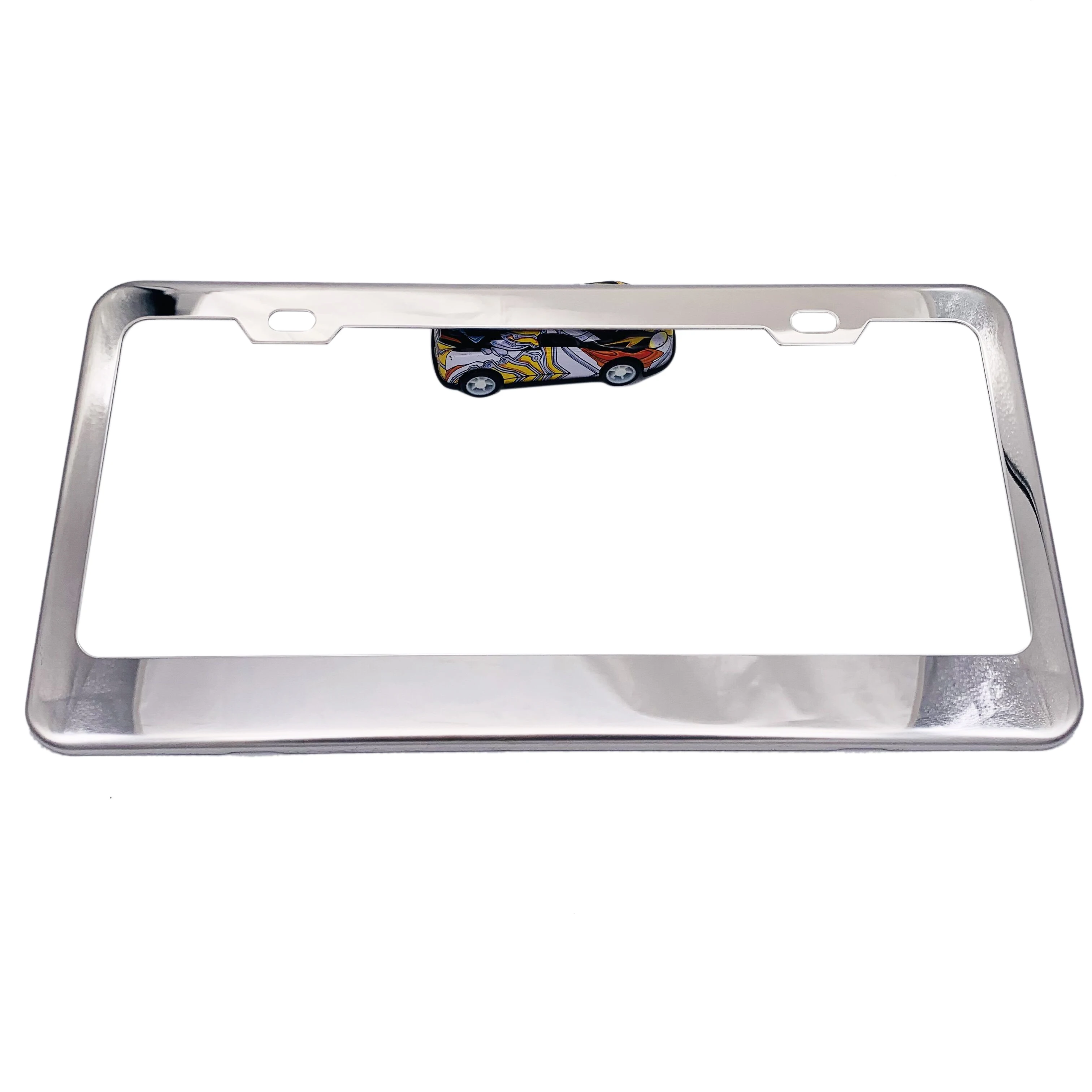 Custom or Blank Heavy Duty Chrome Stainless steel Metal License plate frame