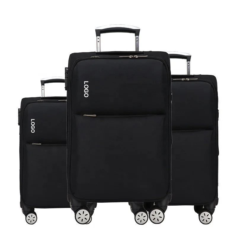 Black multi-function zipper custom suitcase children wheeled travel trolley cheap luggage bag
