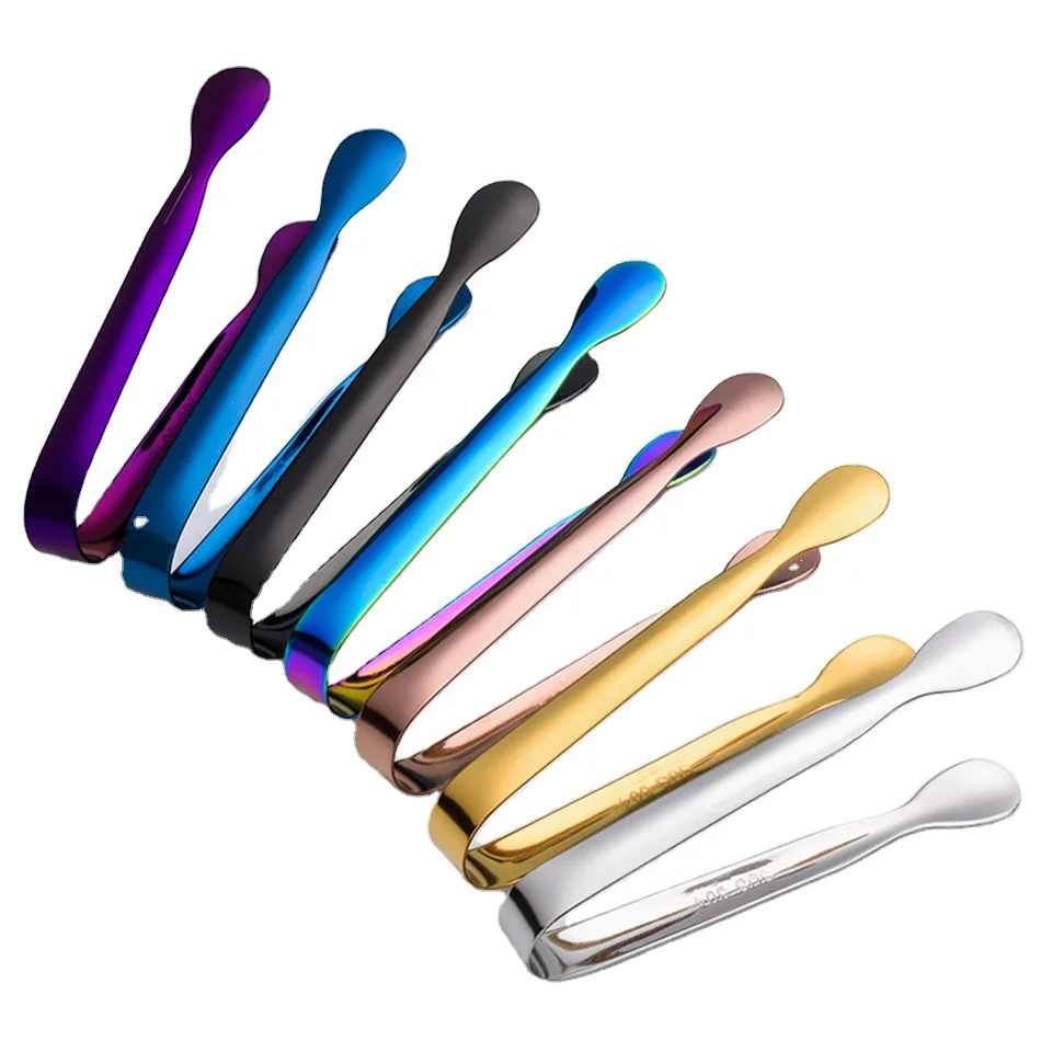 Multicolored Mini Sugar Tongs Small Ice Tongs Mini Serving  Ice Clip Small Kitchen Tongs for Tea Party Coffee Bar Utensils