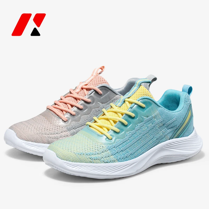 Flying Woven Sport Shoes Lace-up Fashion Comfortable Women Shoes Air Cushion Workout Casual Running Sneakers Walking Style Shoes