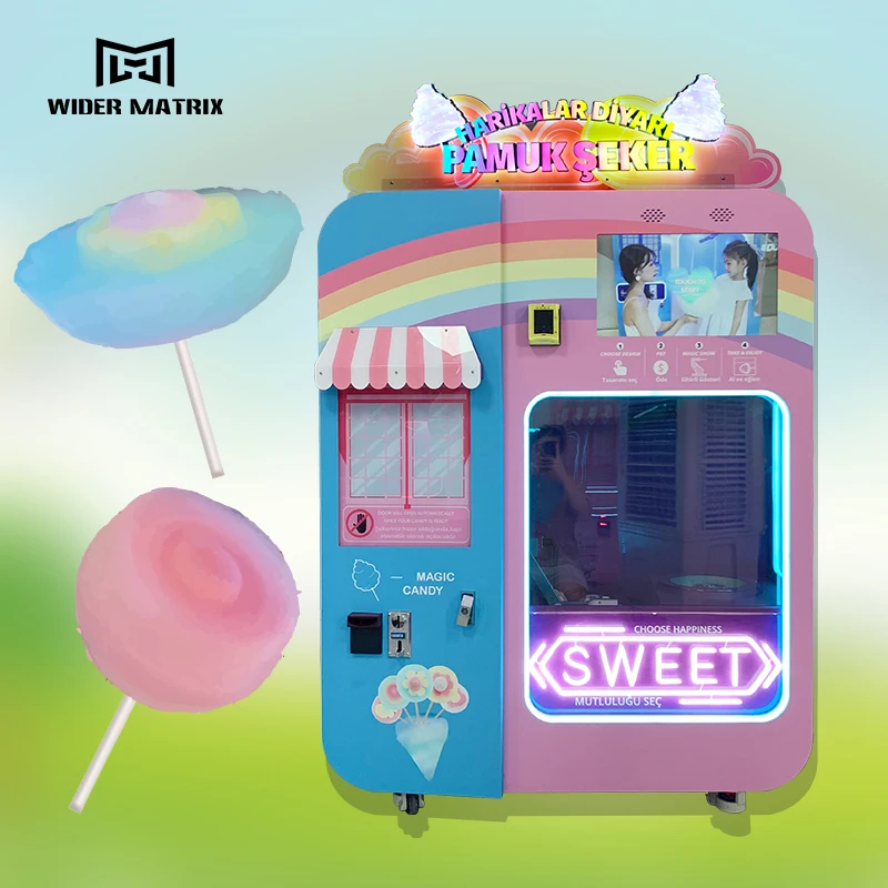 High quality Intelligent Cotton Candy Vending Machine Commercial Automatic Fairy Floss Machine wm980