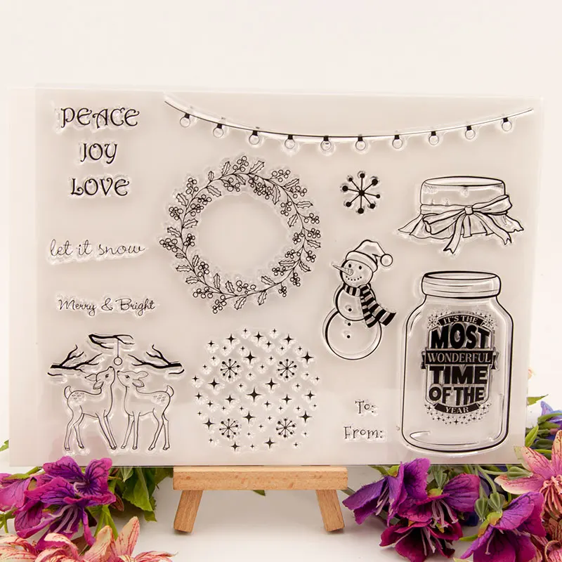 
Yeti Wish Jar Vintage Clear Stamp Hand-Held Photo Creative Decoration Manual DIY Cut And Paste This Finished Standard Stamp 