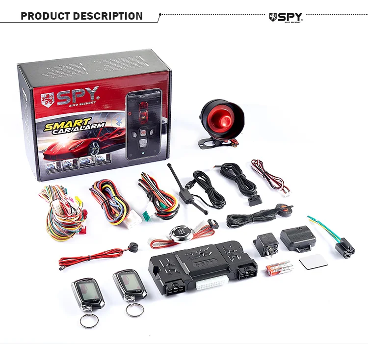SPY Best Universal Car Security System 2-Way Keyless Entry With Remote Start and Engine Start for BMW 12V Voltage