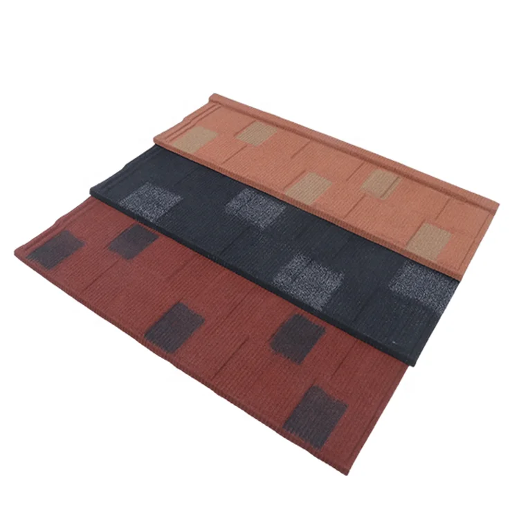 20th Anniversary Special Price Natural Stone Coated Metal Roofing Tiles Stamped OEM Shingle Black Spotted White Eurotile shingle