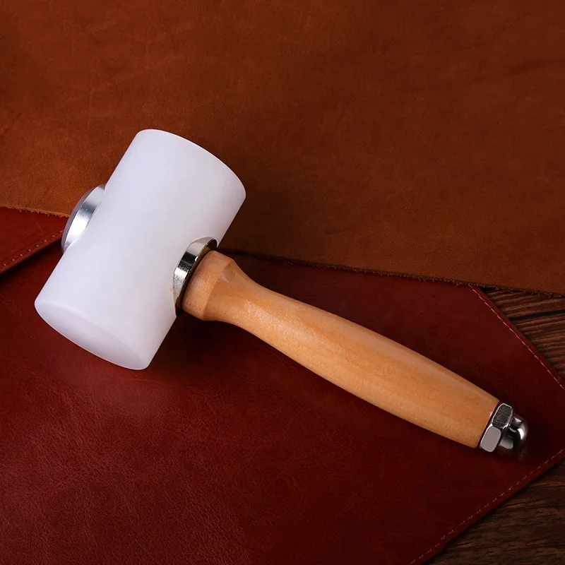 DIY Wooden Handle Nylon Hammer Leather Carving  Hammer Craft  Tools