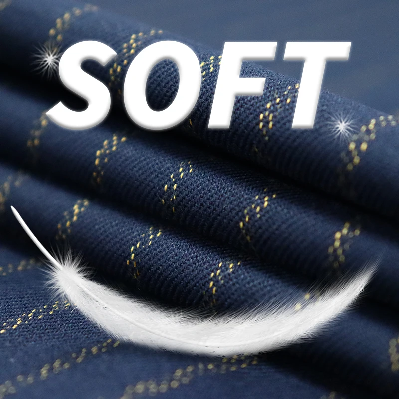 Low Price 230GSM Polyester Rayon Spandex Fabric Yarn Dyed Woven Twill Stripe Men Quilted Suit Fabric For Clothing Home Textile