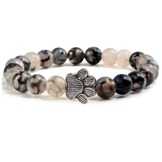 2022 Lion Head Leopard Head Bracelet Agate Buddha Head Cross Bracelet 8mm Beaded Stretch Bracelet for Women Men