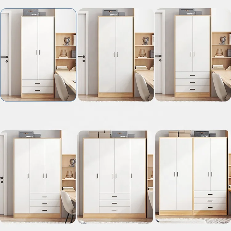 Modern wooden wardrobe bedroom furniture open style storage closet drawer clothes wardrobe cabinet