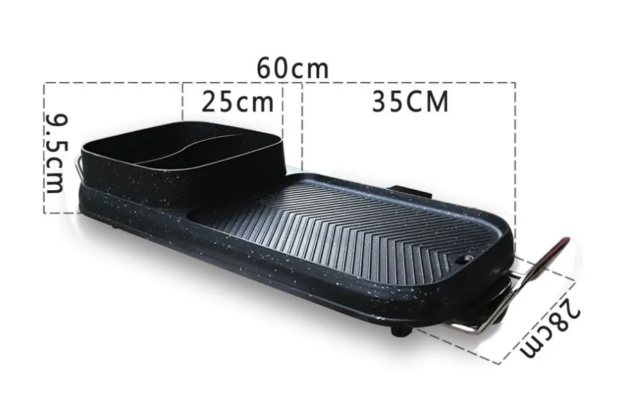 Multifunction pans Electric bbq grill pan  factory wholesale electric griddle with hotpot high quality roasting  teppanyaki pan