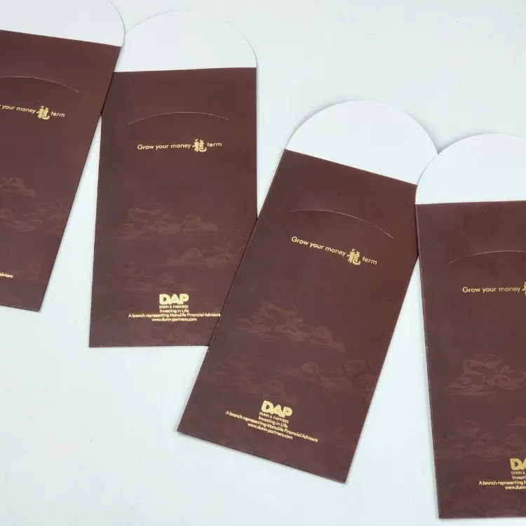 Biodegradable Custom Logo Dark Red Chinese New Year Red Envelope 2023 Dragon any of the twelve animals Red Packet