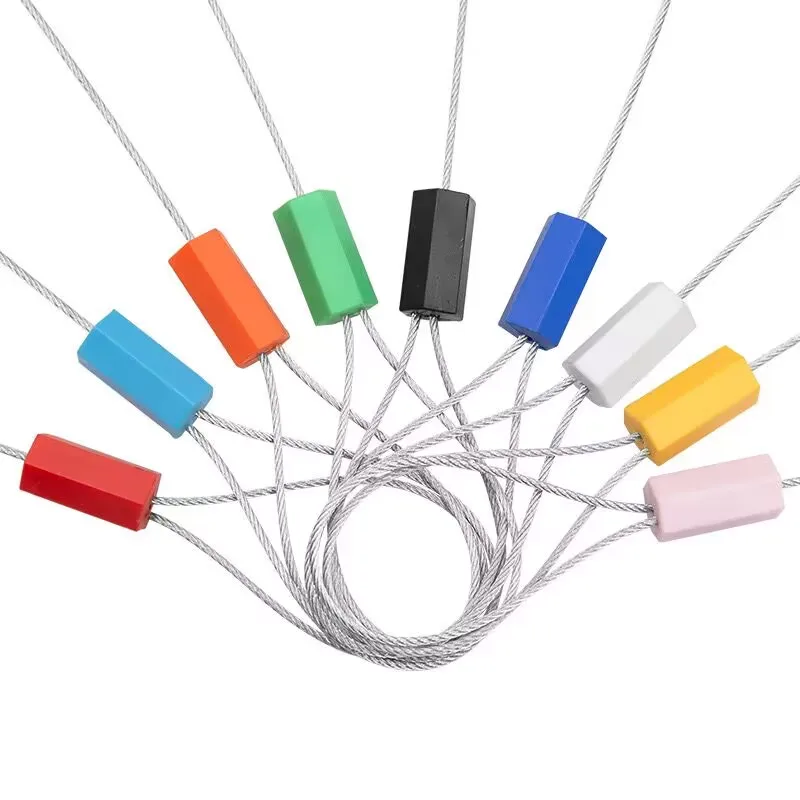 Factory Customized Container Security Cable Seal Lock Disposable Anti-Tamper Metal Wire Seal Self Lock For Shipping Padlock