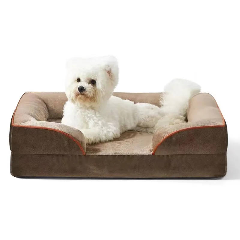custom washable orthopedic memory foam anti slip bottom dog bed  with removable cover