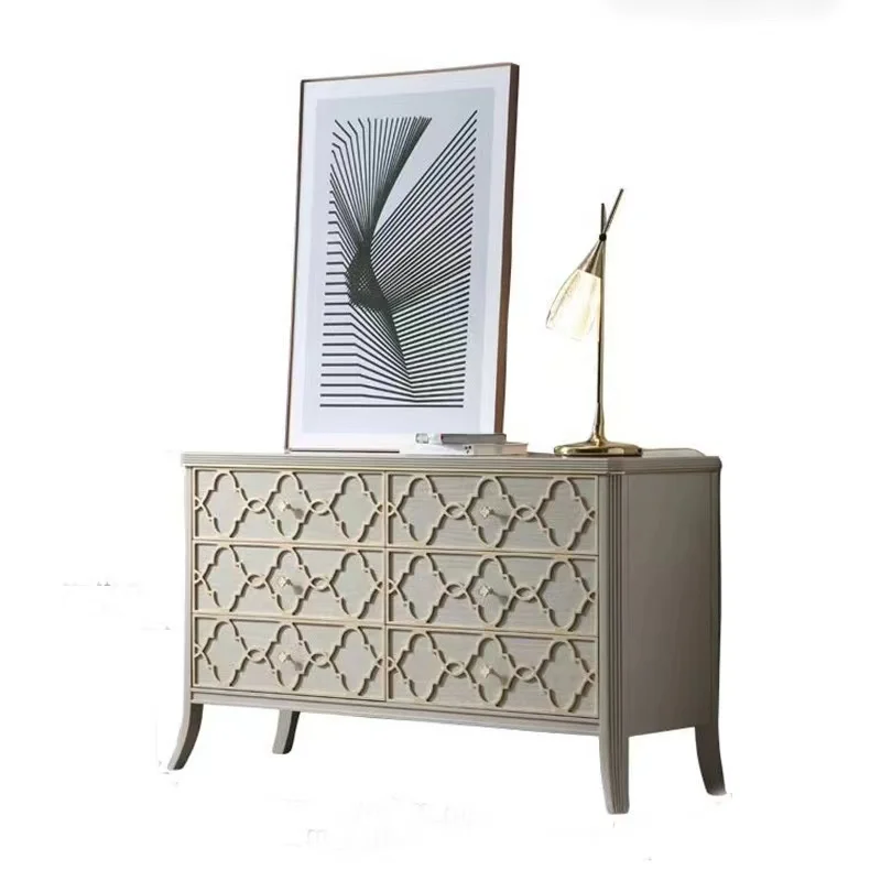 Italian light luxury sideboard modern minimalist living room, dining room side cabinet, solid wood decorative cabinet